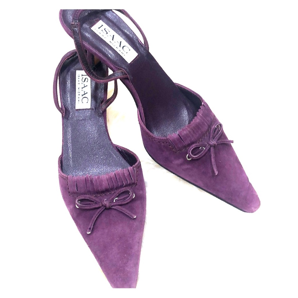 Issac Mizrahi Purple Suede Sling Back Shoes